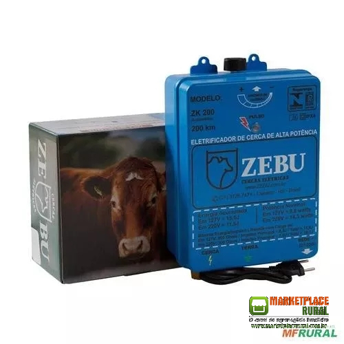 Eletrificador de Cerca Rural ZK200 15,5 Joules ZK200 Raio de ação 5400 Metros ZEBU