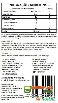 Lemon Pepper 50g - Direto da Fábrica para Revenda, Terceirização ou Dropshipping - Food's Alchemy