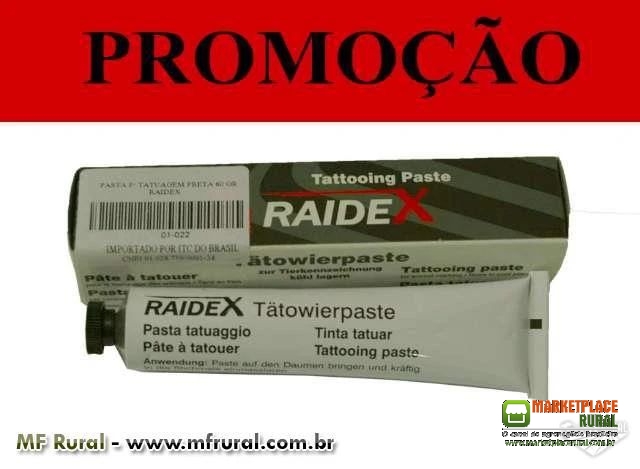 PASTA PARA TATUAGEM PRETA 60G - RAIDEX (5 unidades