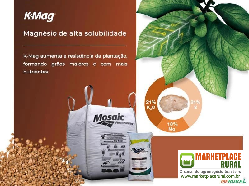Fertilizante K-Mag: Potássio, Magnésio e Enxofre no mesmo grânulo com baixo teor de cloro | Mosaic F