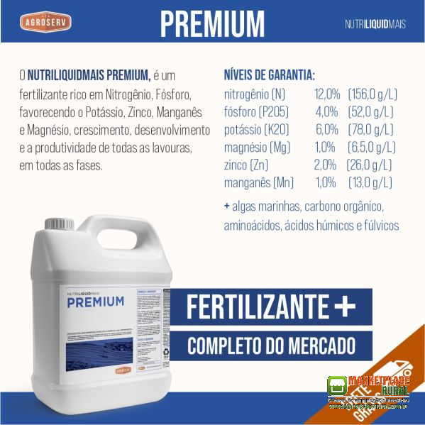 FERTILIZANTE PREMIUM COMPLETO (INDICADO PARA TODAS AS CULTURAS EM TODAS AS SUAS FASES)