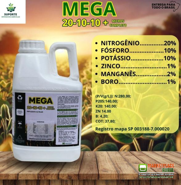 Promoção adubo 5 litros mega 20-10-10 micros completos